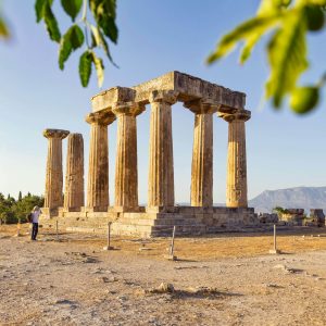 Archaic Temple of Apollo, Dorian columns, Corinth, Greece Westend61 GettyImages 1161376715 rfc